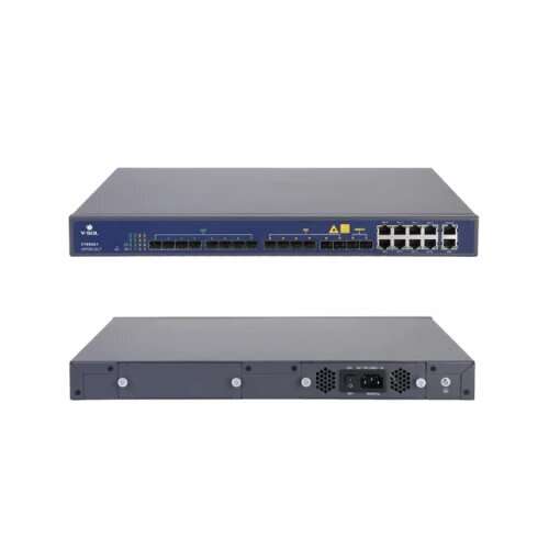  GPON OLT V-Solution V1600G1 sa ugrađenih 8 × GPON SC/UPC SFP class C++ / downstream 2.48Gb/s do 20/40km, 8×GE + 6×SFP + 2×10GE SFP+, do 1024 ONT uređaja (1:128), RIP, OSPF, VLAN, SNMP/Telnet/CLI/EMS APP managed, 19"/1U Cene