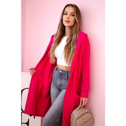 Kesi Oversize fuchsia cape with hood Cene