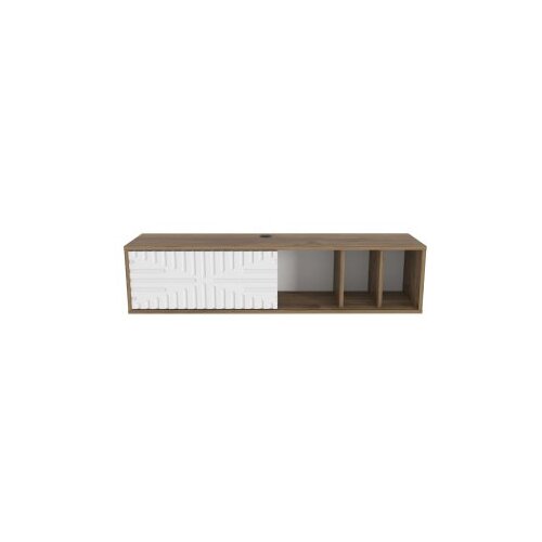 Hanah home tv polica teo floating walnut white Slike