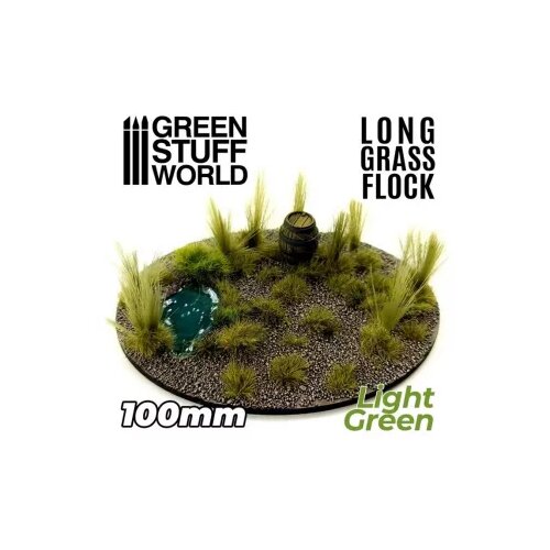 Green Stuff World long grass flock 100mm - color light green Slike