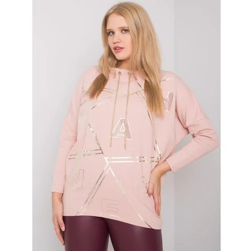 Fashion Hunters Dusty pink blouse of larger size with print and applique