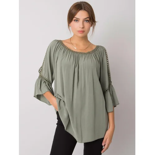 Fashion Hunters Kearney Khaki Viscose Blouse OH BELLA