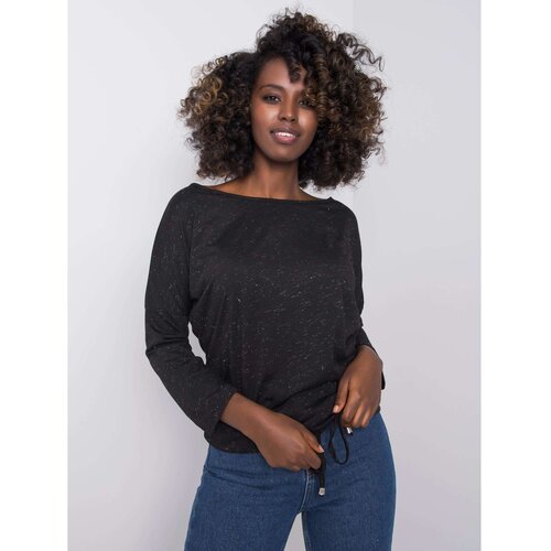 Fashion Hunters Black blouse with laces Slike
