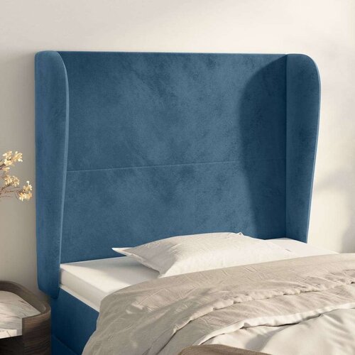  Vzglavje z ušesi temno modro 83x23x118/128 cm žamet Cene