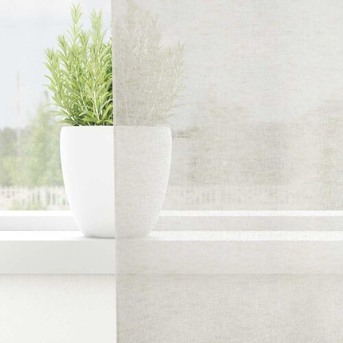 Voile zavjesa sa zavjesama 2 pcs Krema 260 x 140 cm Poliester Slike