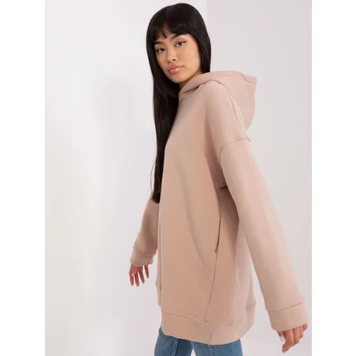 Fashion Hunters Dark beige basic oversize sweatshirt