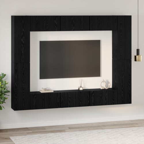  Set TV komoda 10 pcs Crni hrast Srednja 30.5 x 30 x 90 cm Slike
