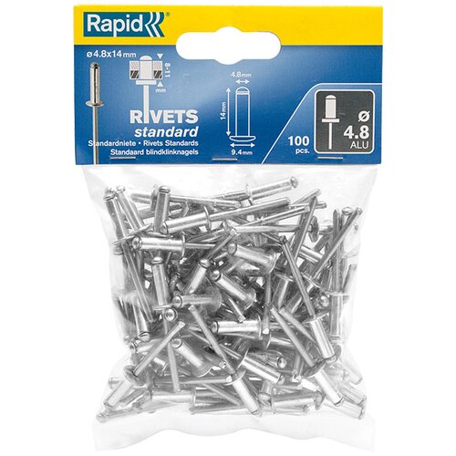 Rapid slijepa zakovica (Duljina zakovice: 14 mm, Promjer zakovice: 4,8 mm, 100 Kom.) Slike