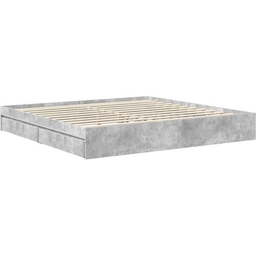  Krevet s od storage s uzglavljem Betonski sivi 200 x 200 cm Slike