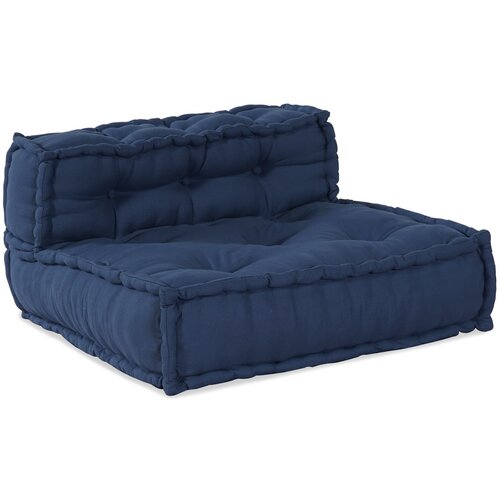 VidaXL Pouffe Indigo Tkanina (100% pamuk) 70 x 70 x 54 cm Slike