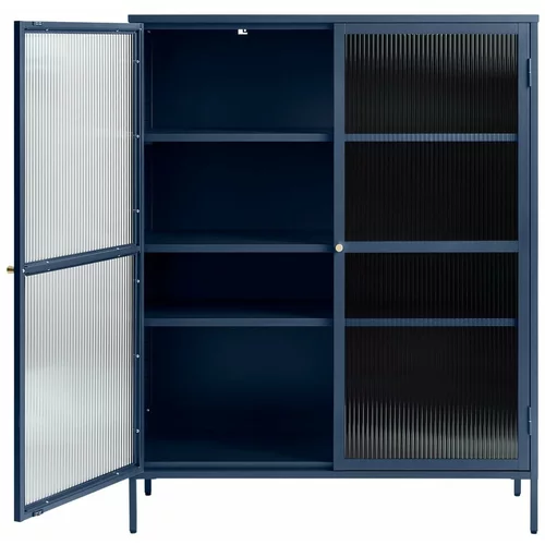 Unique Furniture Plava metalna vitrina Bronco, visina 140 cm