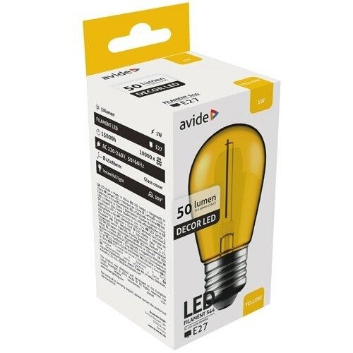 Avide led sijalica filament E27 1W žuta Cene
