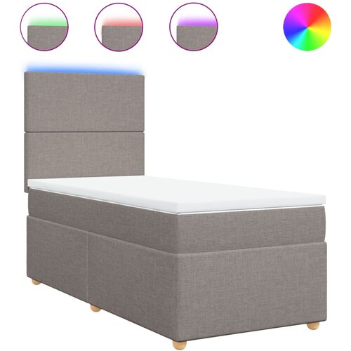 vidaXL Box spring postelja z vzmetnico taupe 90x190 cm blago, (21291419) Cene