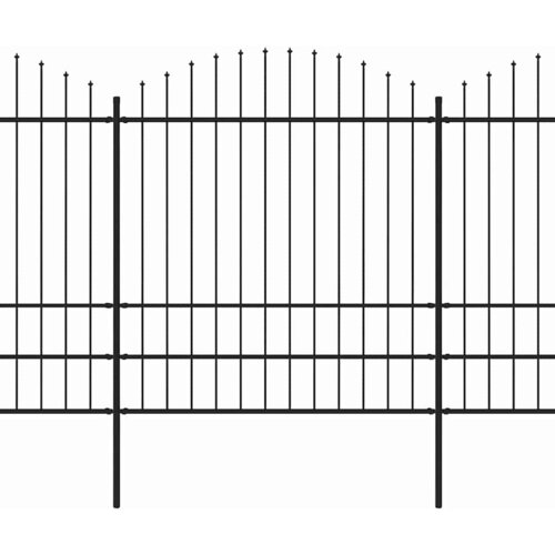  Vrtna ograda s vrhom koplja Čelik 1603,5x200 cm Crna Slike