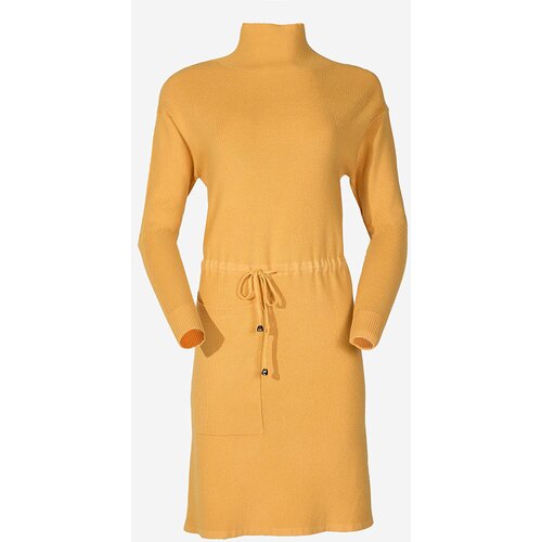 Resti Yellow ladies turtleneck sweater dress - Clothing Slike