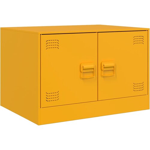 Maison Chic Klubska mizica - kavna mizica - Nizka mizica gorčično rumena 67x50x44 cm jeklo, (21754738) Slike
