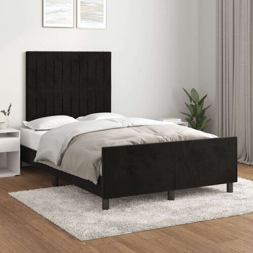  Posteljni okvir z vzglavjem črn 120x200 cm žamet, (20795003) Slike
