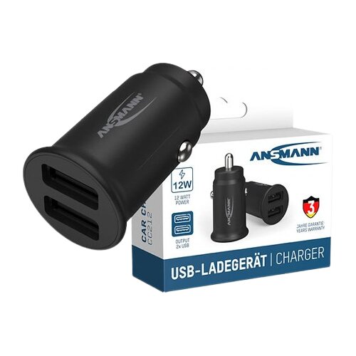 Ansmann Auto punjač USB CC212 2.4 A, Crni Slike