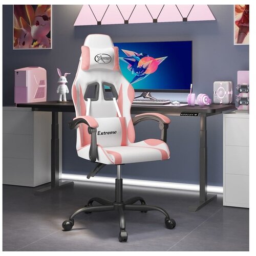  Gaming stol Bela in roza umetno usnje Cene