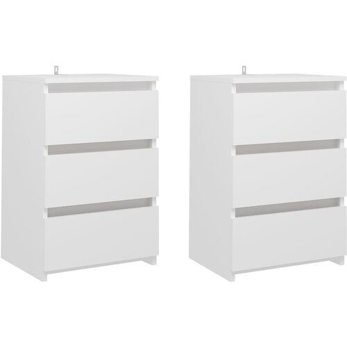 Maison Chic Dvo delni komplet Nočne omarice - Nočne mize bela 40x35x62,5 cm konstruiran les, (21689055) Slike