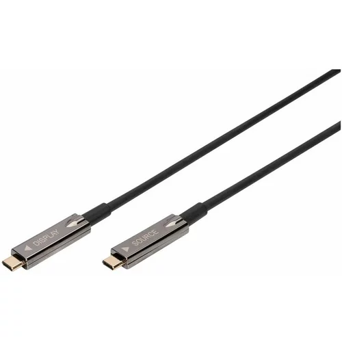 Digitus kabel USB 3.1 C-C 4K 60Hz AOC, hibridni, črn, 20m, A