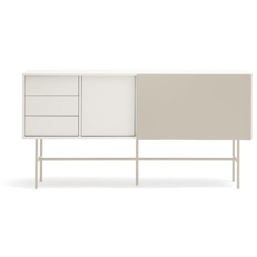 Teulat Bež/kremno bela nizka komoda z drsnimi vrati 180x91 cm Nube – Cene