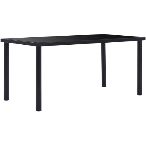 vidaXL Blagovaonski stol crni 160 x 80 x 75 cm od kaljenog stakla Cijene