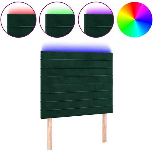  LED uzglavlje tamnozeleno 100x5x118/128 cm bar&amp;scaron;unasto Slike