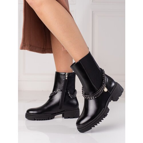 W. POTOCKI Black women&amp;#039;s Chelsea boots Potocki with chain Slike