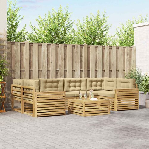  Set vanjskih sofa 7 kom. Bijela i bež Cene