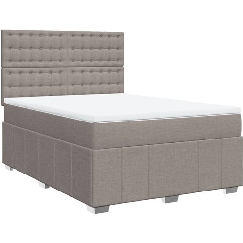 vidaXL Box spring postelja z vzmetnico taupe 160x200 cm blago, (21304472) Cene