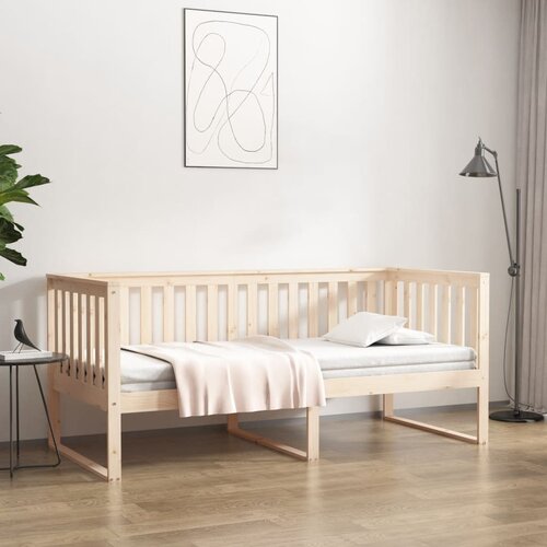 VidaXL Dnevna postelja brez vzmetnice 100x200 cm masivni les borovec Slike