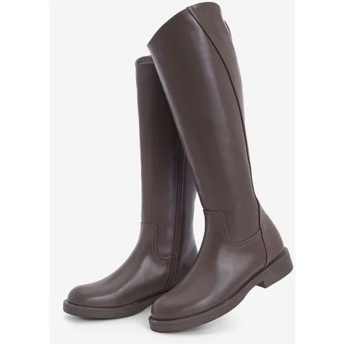 Marjin Women's Side Zipper Casual Boots Sirante Brown