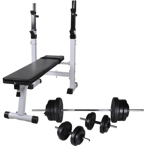  Vadbena klop s kompletom uteži in stojalom 60,5 kg Slike