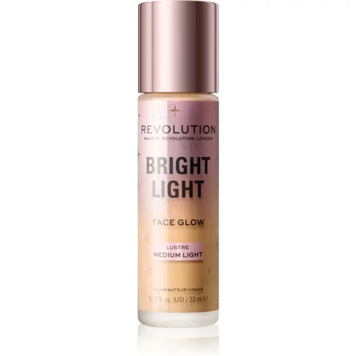 Makeup Revolution Bright Light svjetlucavi fluid za toniranje nijansa Lustre Medium Light 23 ml