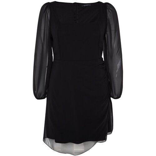 Trendyol Curve Plus Size Dress - Black - Skater Cene