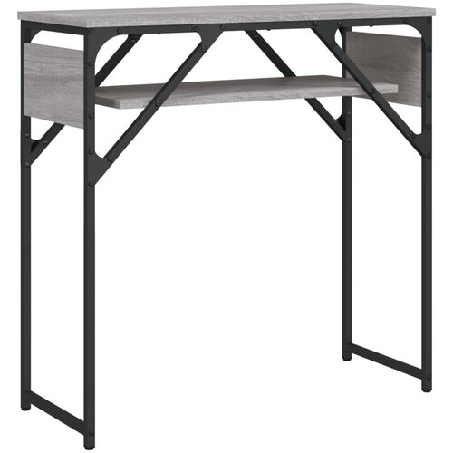 vidaXL Konzolni stol s policama siva boja hrasta 75x30x75 cm drveni Cijene