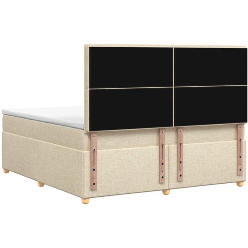  Boxspring krevet s madracem Krem 160 x 200 cm Tkanina 160 x 200 x 140.5 cm Slike