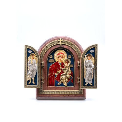  Triptih Presveta Bogorodica Brzopomoćnica Gorgoipiko, 220x255x32 mm Cene
