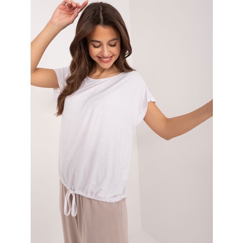 Fashion Hunters SUBLEVEL white blouse with short sleeves Cene