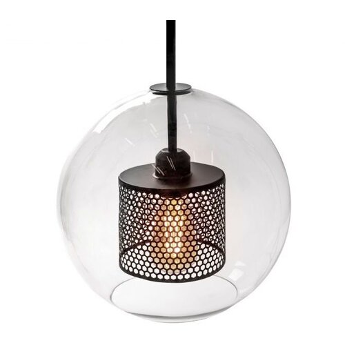 Toolight staklena viseća svjetiljka crna loft APP558-1CP 25cm Slike