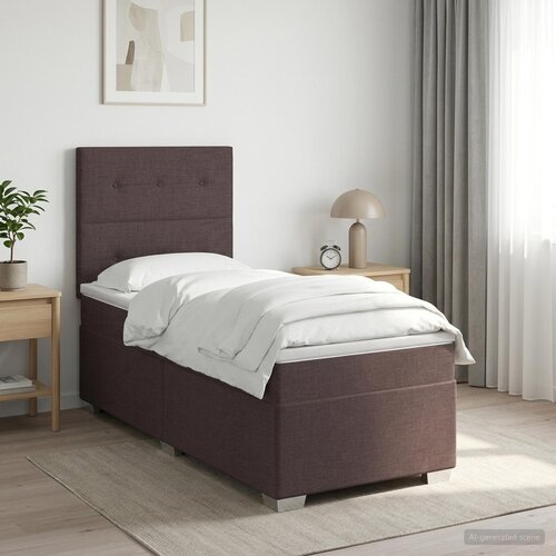  Boxspring krevet s madracem Tamno smeđa 90 x 200 cm Tkanina Cijene