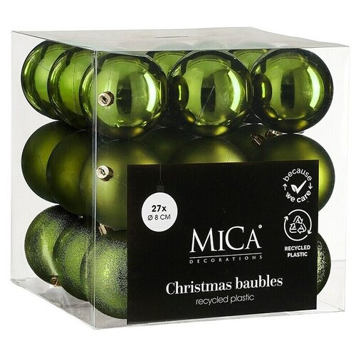Mica Decorations Božićne kuglice (Zelena, Plastika, Promjer: 8 cm, 27 Kom.) Cijene