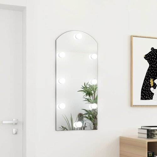 vidaXL ogledalo z led lučkami 90x45 cm stekleno z lokom Cene