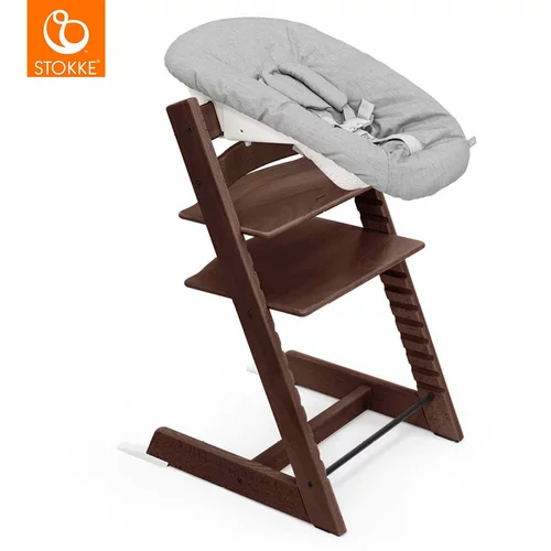 Stokke otroški stolček tripp trapp® walnut + vstavek za novorojenčka tripp trapp® grey
