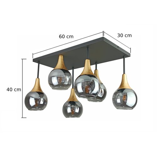  Plafonski luster SOMA 6xE27/60W/230V crna/zlatna/dimljeno-crna Slike