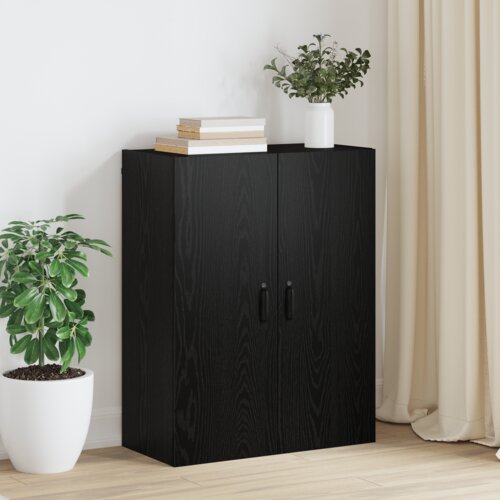 vidaXL Viseča omarica Črni hrast 69,5 x 34 x 90 cm Konstruiran les Cene