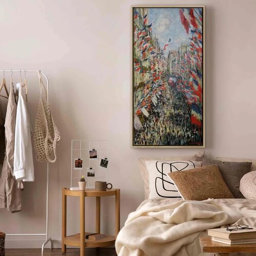  Slika - Claude Monet &amp;ndash; The Rue Montorgueil in Paris Celebration of June 30 1894 40x80 U prirodnom drvenom okviru Slike