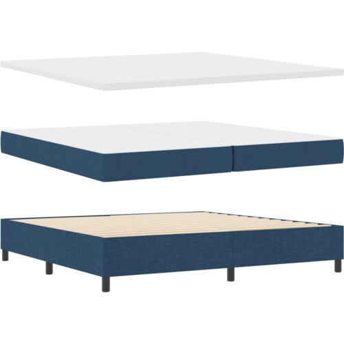 Box Spring Krevet s Madracem - Plava 200x200 cm Tkanina Slike