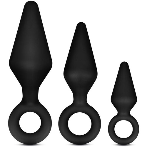 Anal Adventures Komplet analnih čepova Platinum, crni Slike